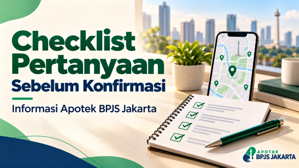 Checklist pertanyaan untuk mengonfirmasi informasi Apotek BPJS Jakarta sebelum datang ke fasilitas